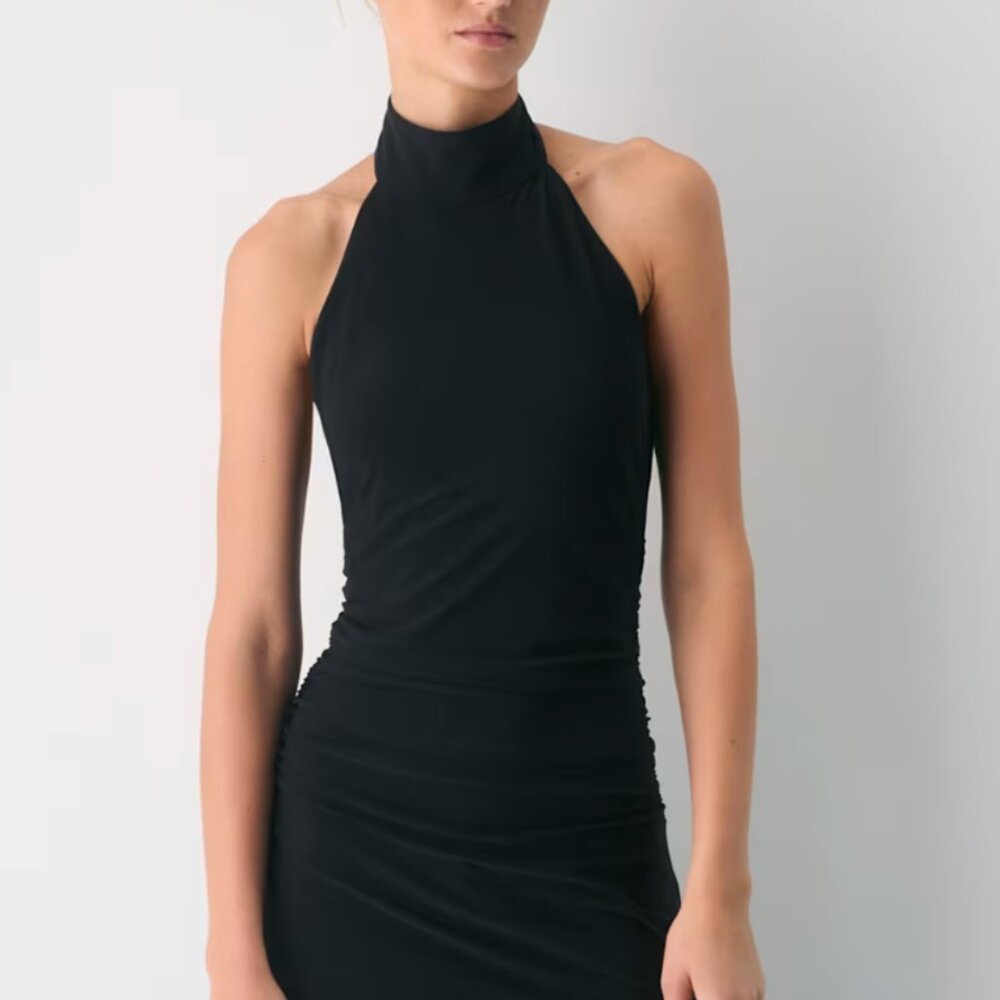 Small Wilfred Dress Sleek drapey jersey halter maxi dress